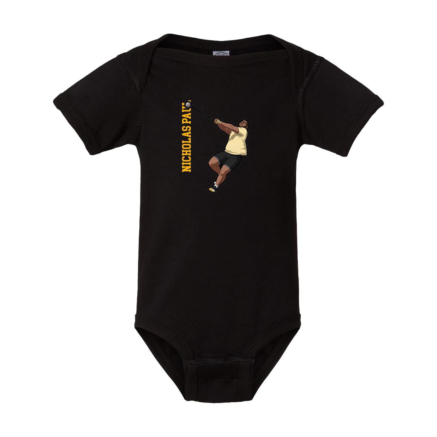 Baby Onesie — Name Vertical in Black