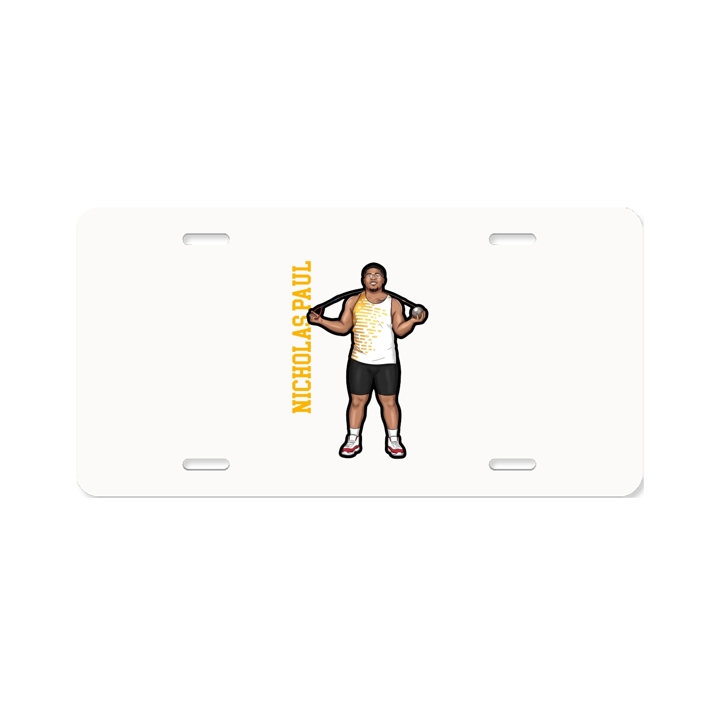 License Plate — Name Vertical in Classic