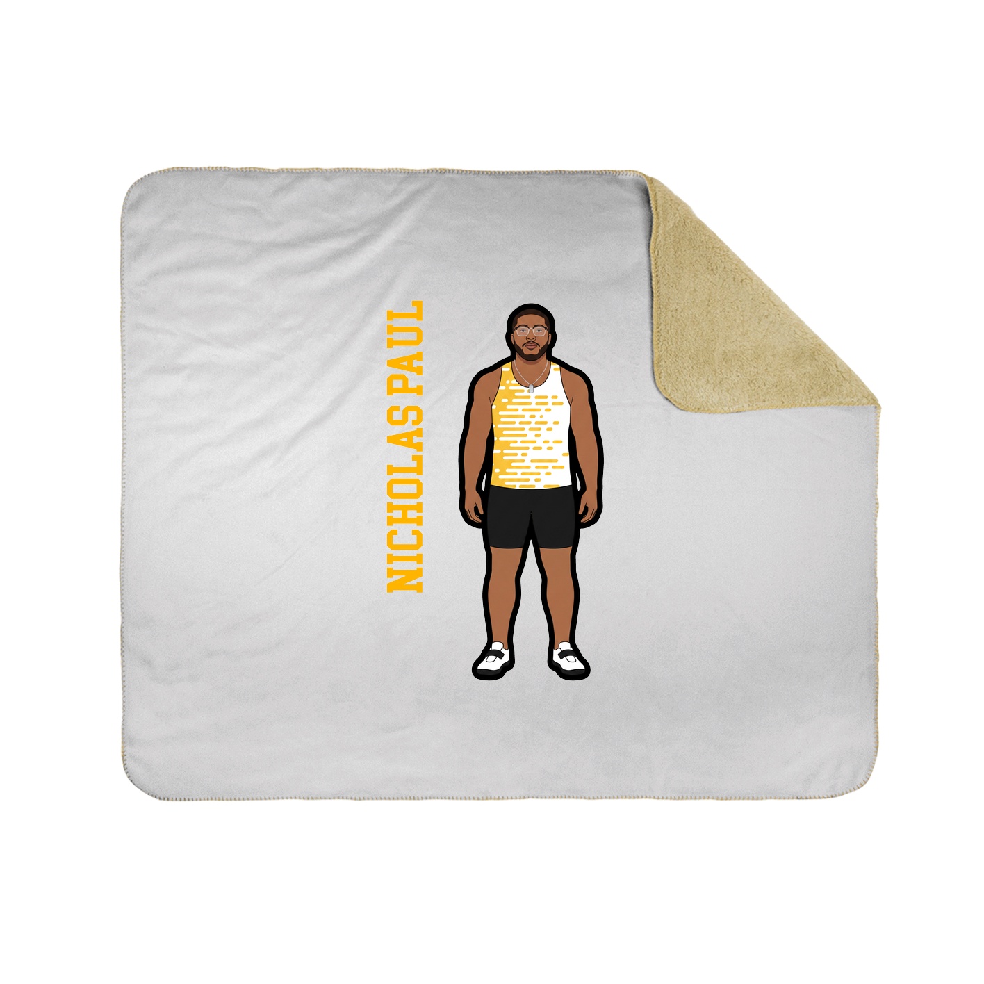 Throw Blanket — Name Vertical in White