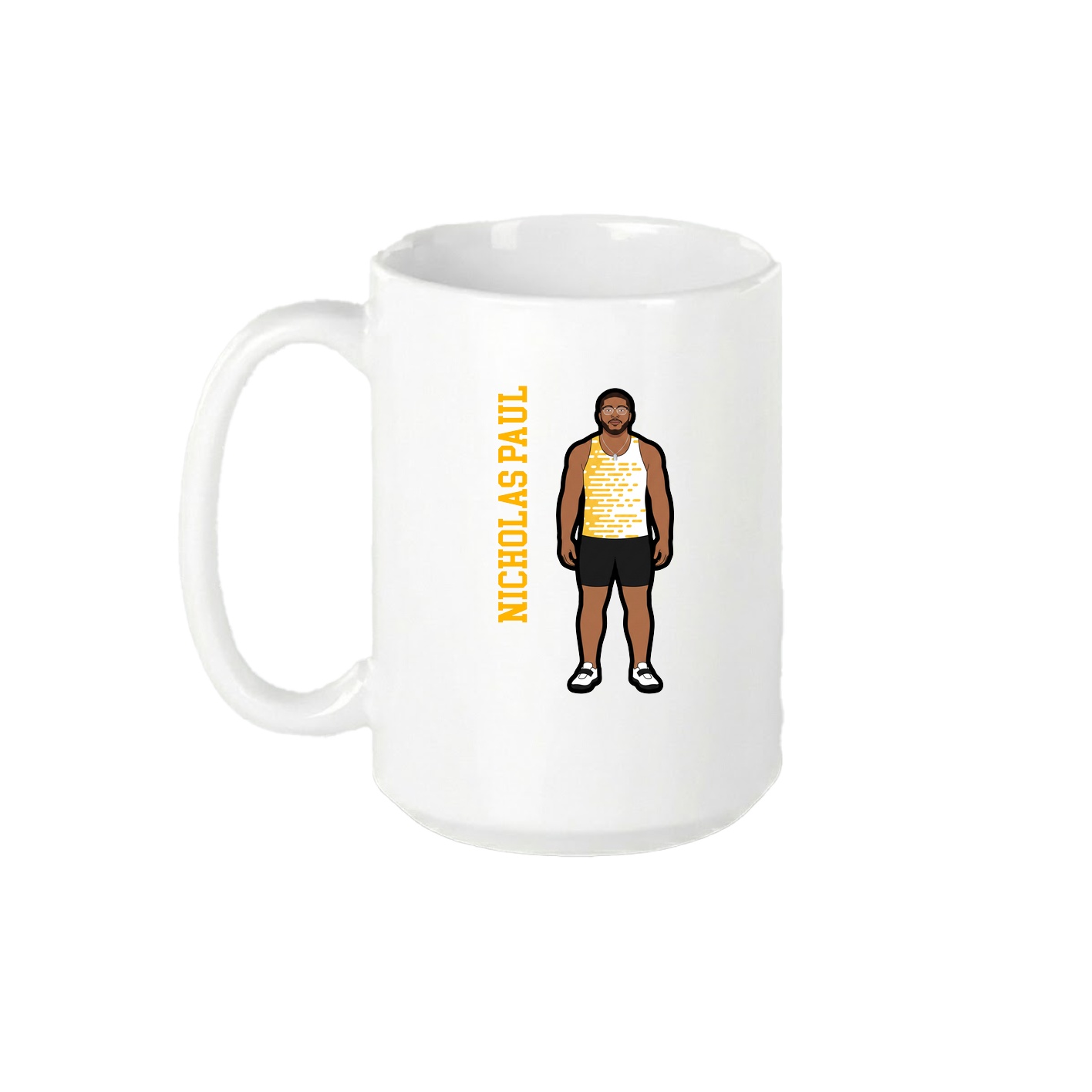 15oz Coffee Mug — Name Vertical in White