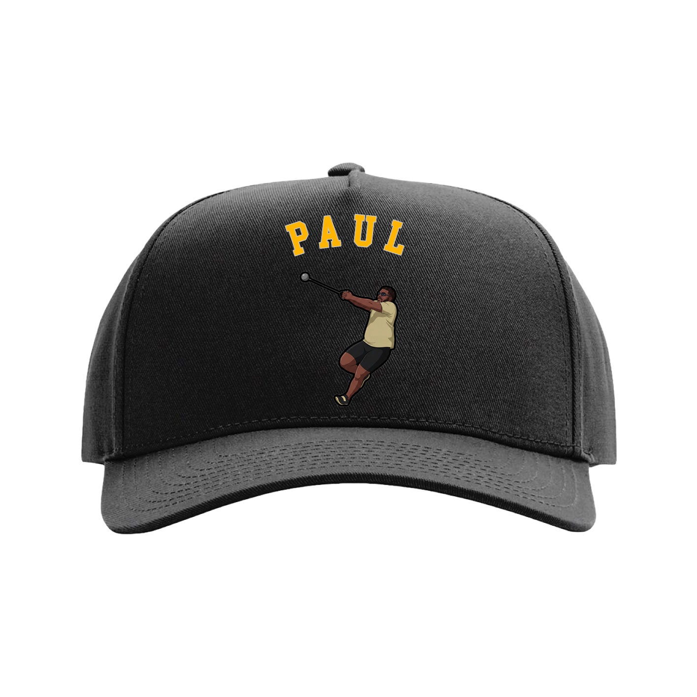 Full Fabric Five-Panel Champ Cap — Shirsey Arch in Black