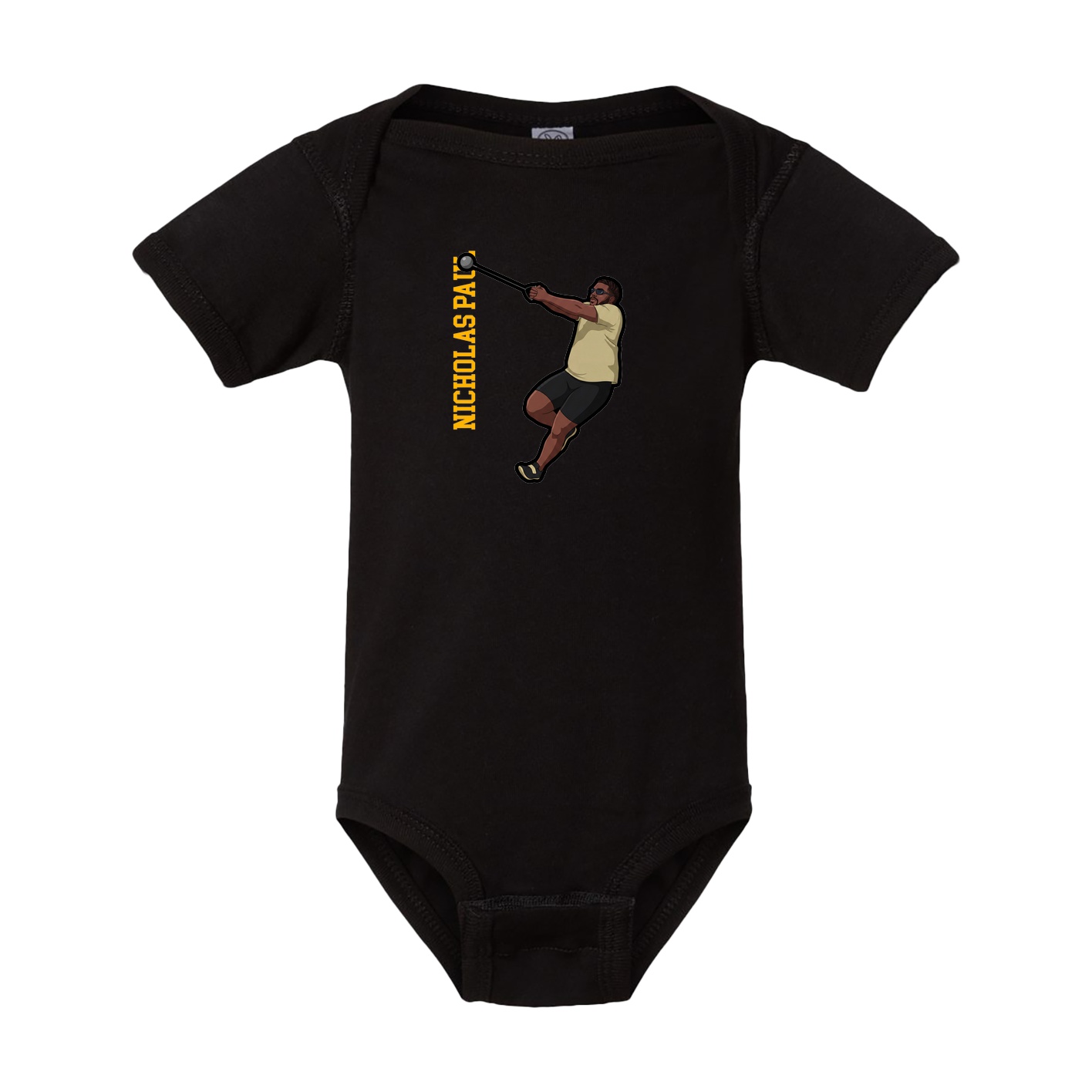 Baby Onesie — Name Vertical in Black