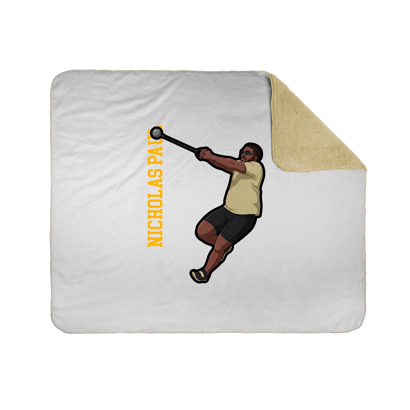 Throw Blanket — Name Vertical in White