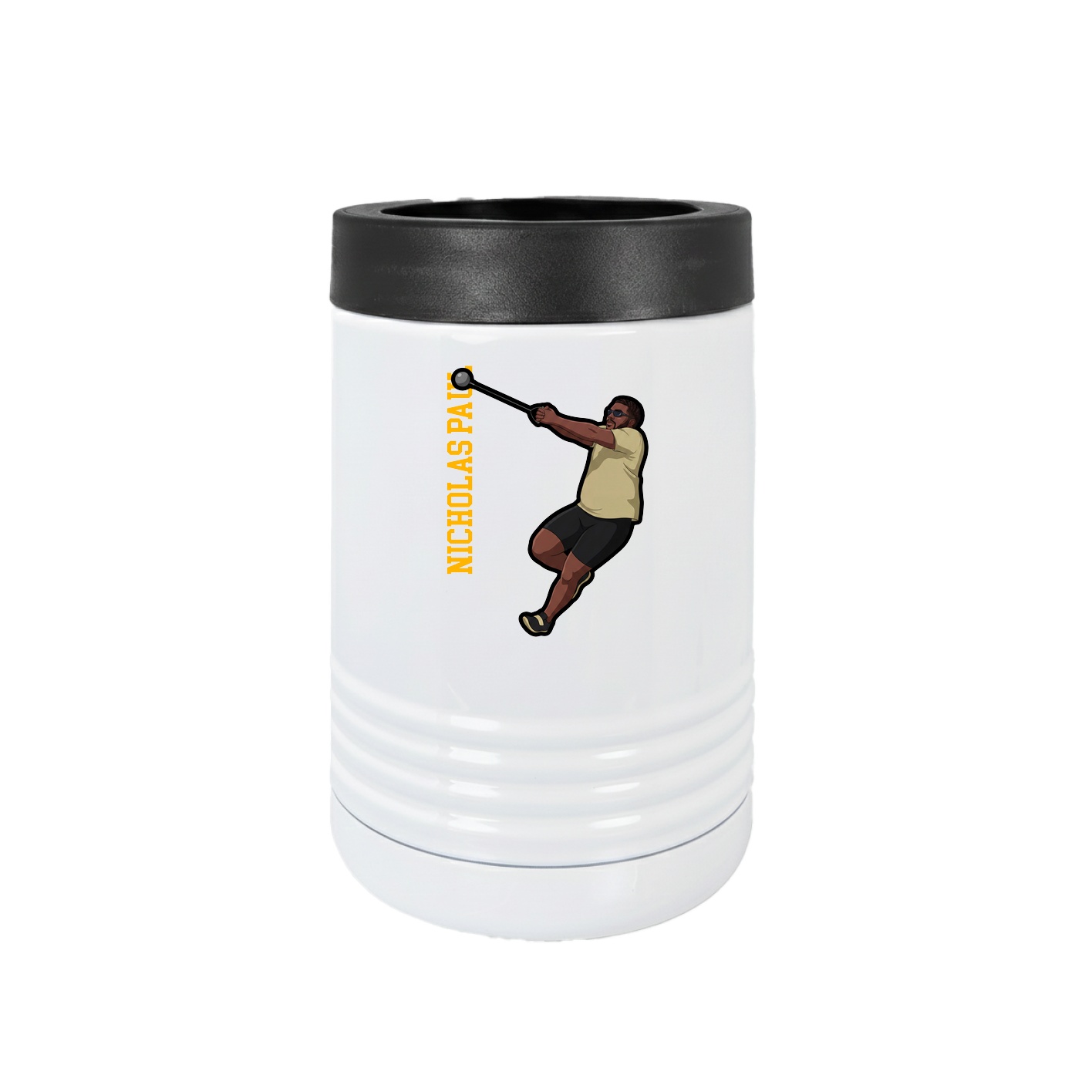 Beverage Holder — Name Vertical in White