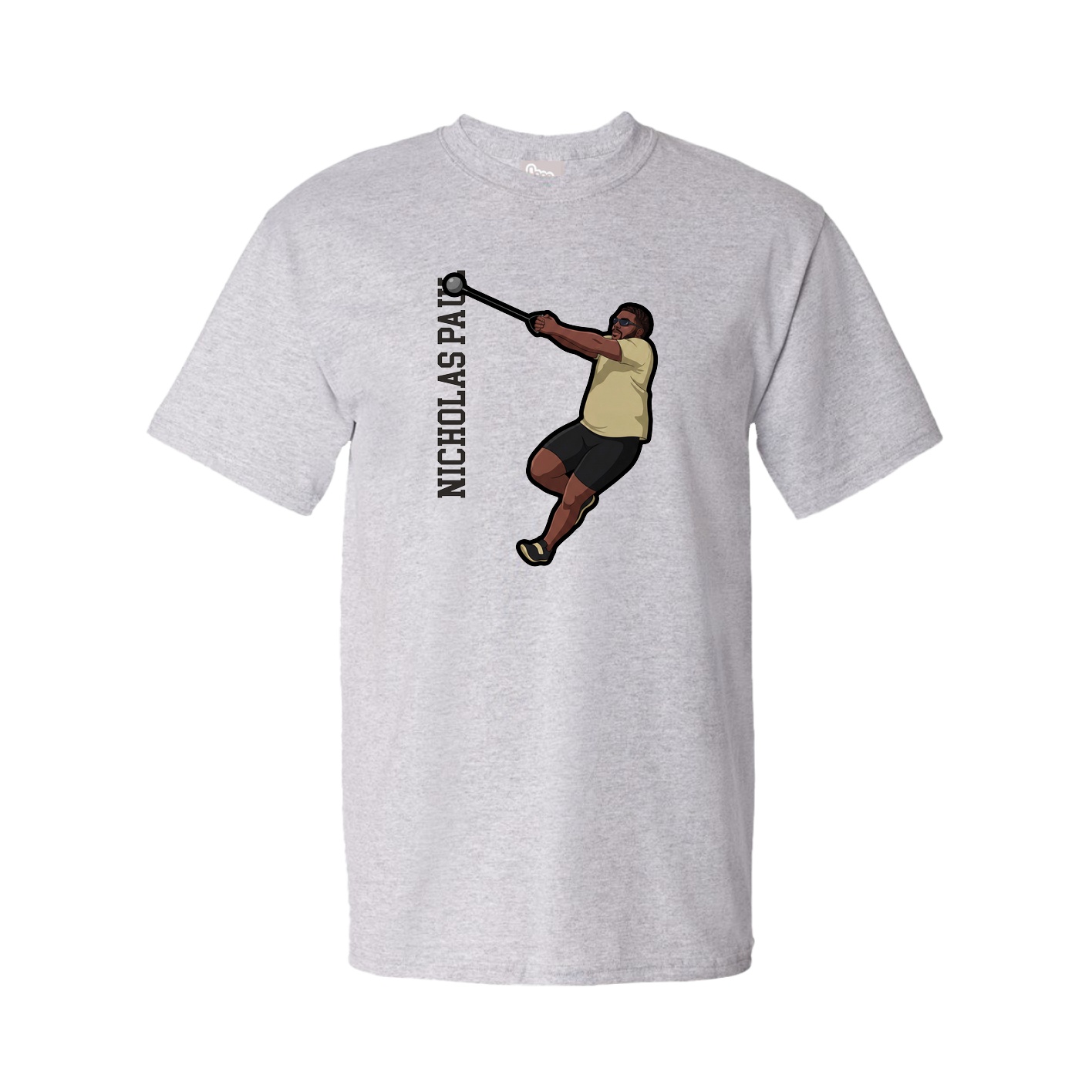 Youth Tee — Name Vertical in Grey