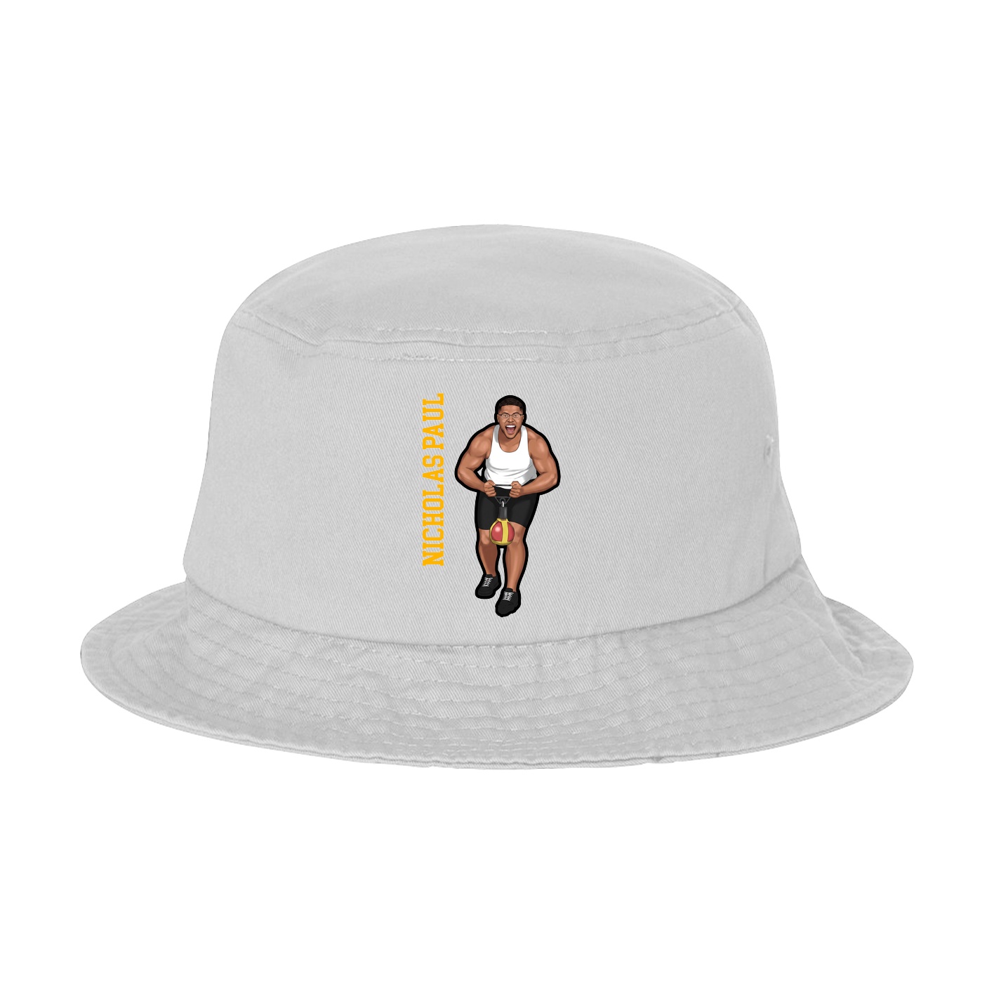 Bucket Cap — Name Vertical in White