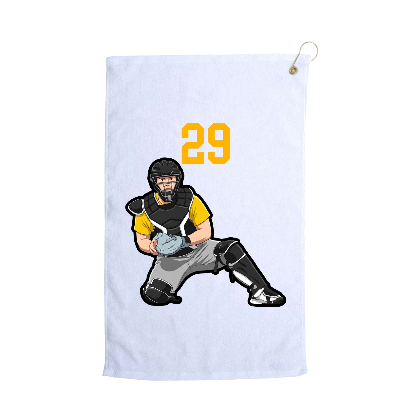 Golf Towel — Number Top in White