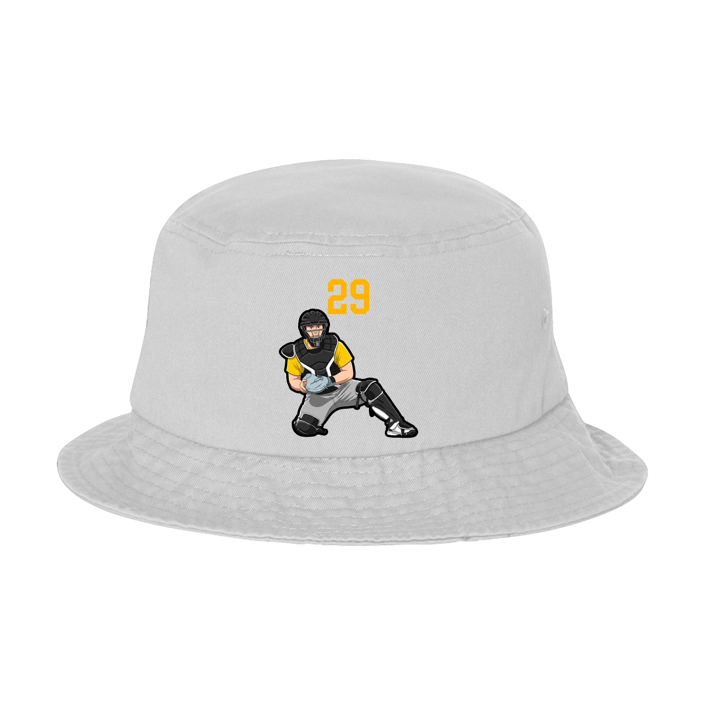 Bucket Cap — Number Top in White