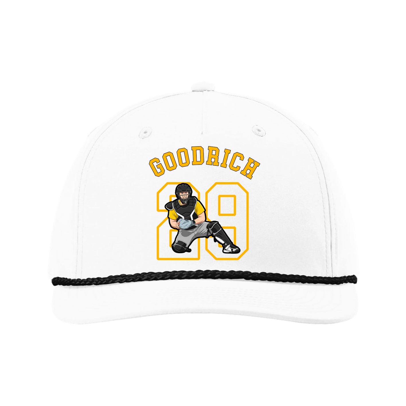 Five-Panel Classic Rope Cap — Shirsey Arch in White