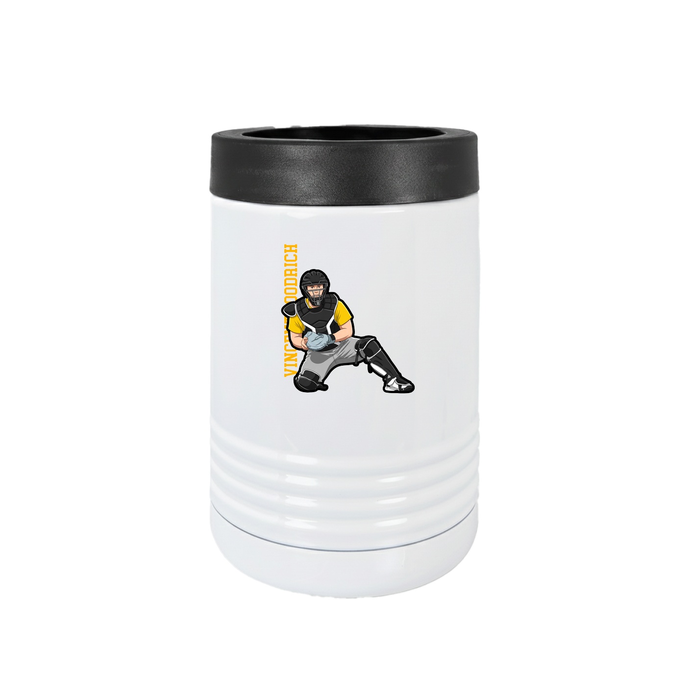 Beverage Holder — Name Vertical in White