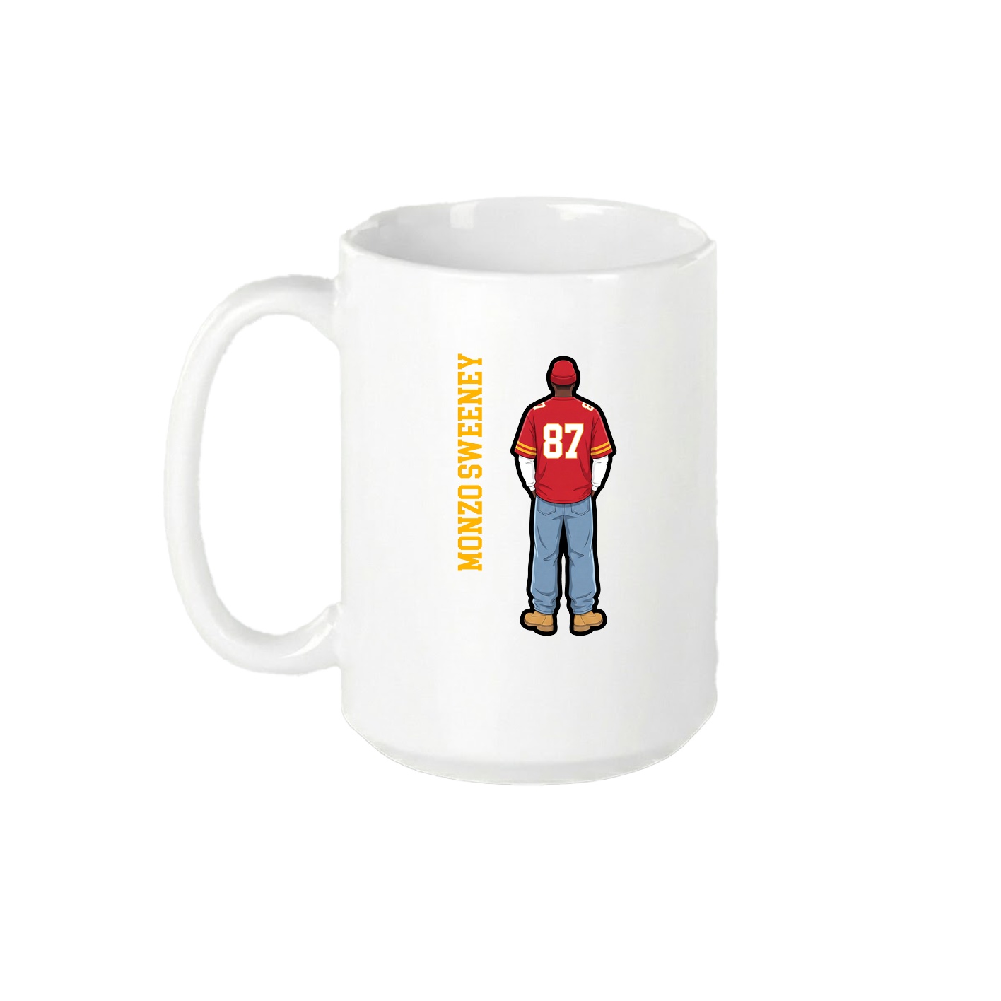 15oz Coffee Mug — Name Vertical in White