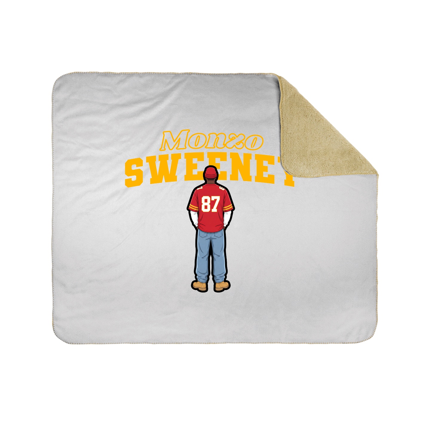 Throw Blanket — Name Arch in White