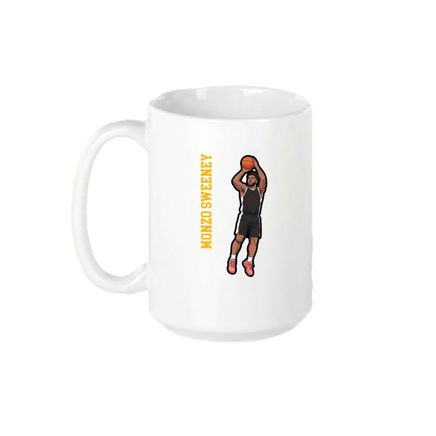 15oz Coffee Mug — Name Vertical in White