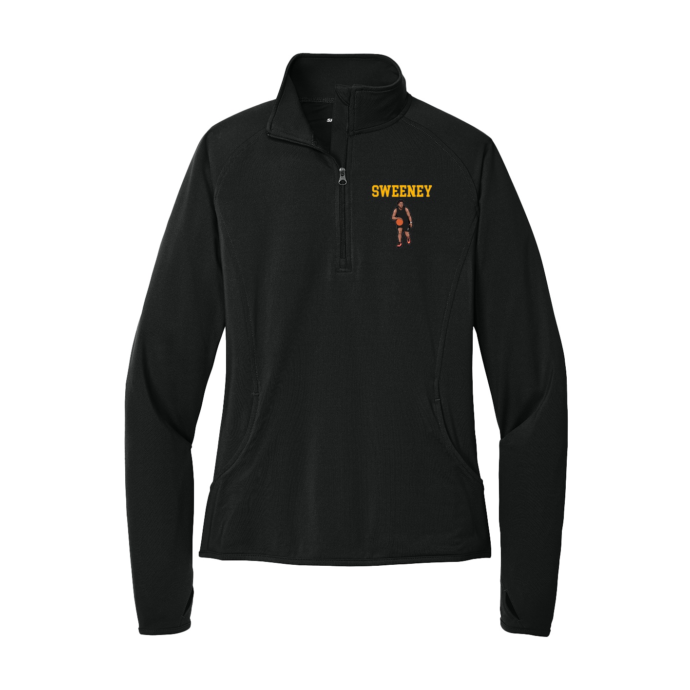 Women's Q-Zip Pullover — Shirsey in Black