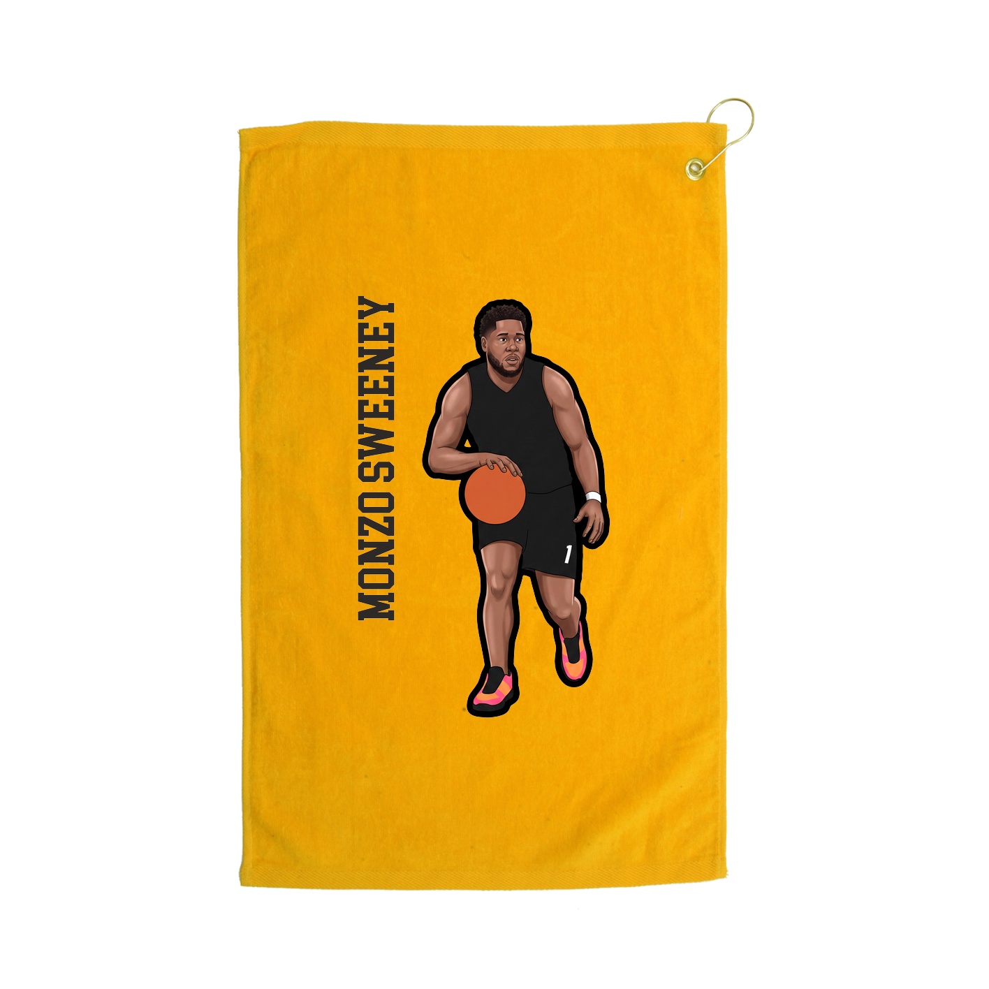 Golf Towel — Name Vertical in Gold