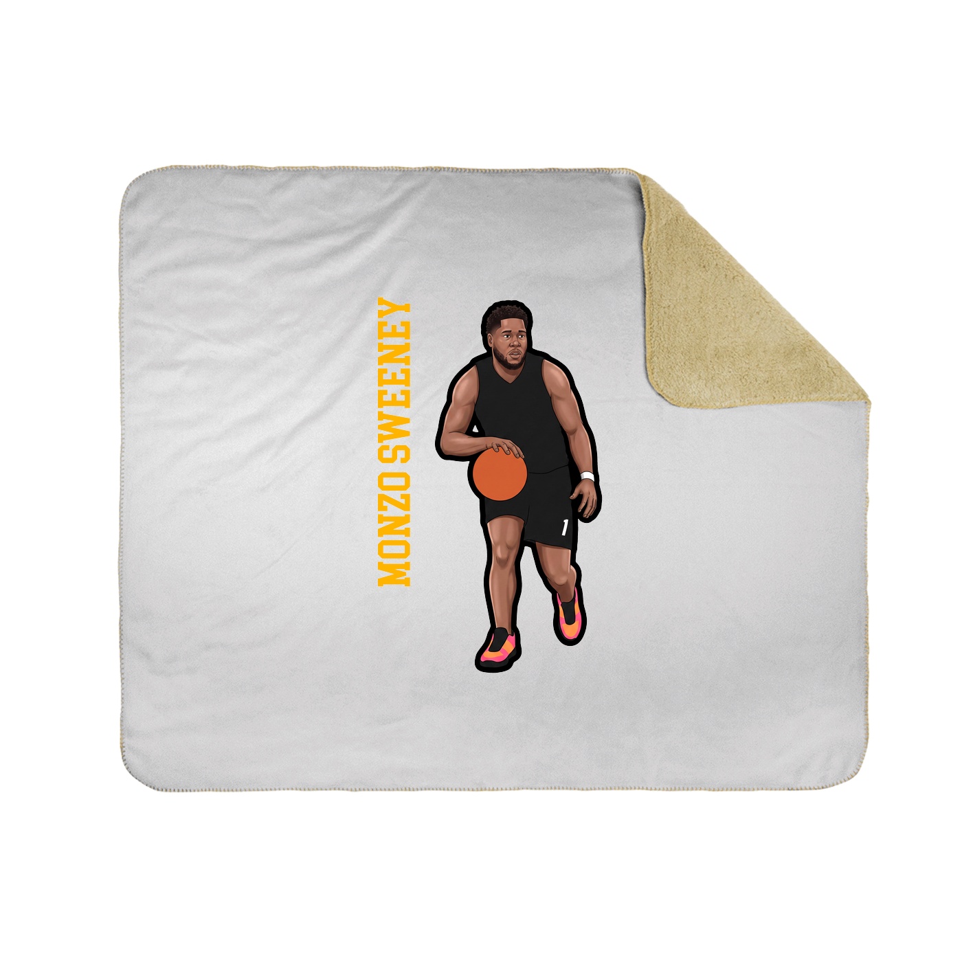 Throw Blanket — Name Vertical in White