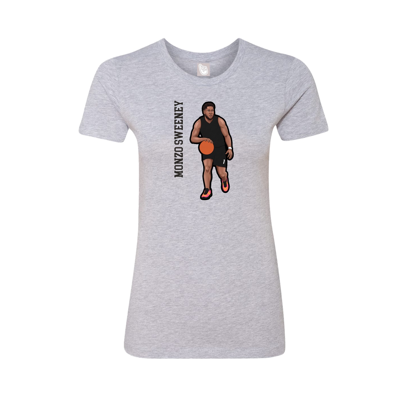 Womens Tee — Name Vertical in Grey