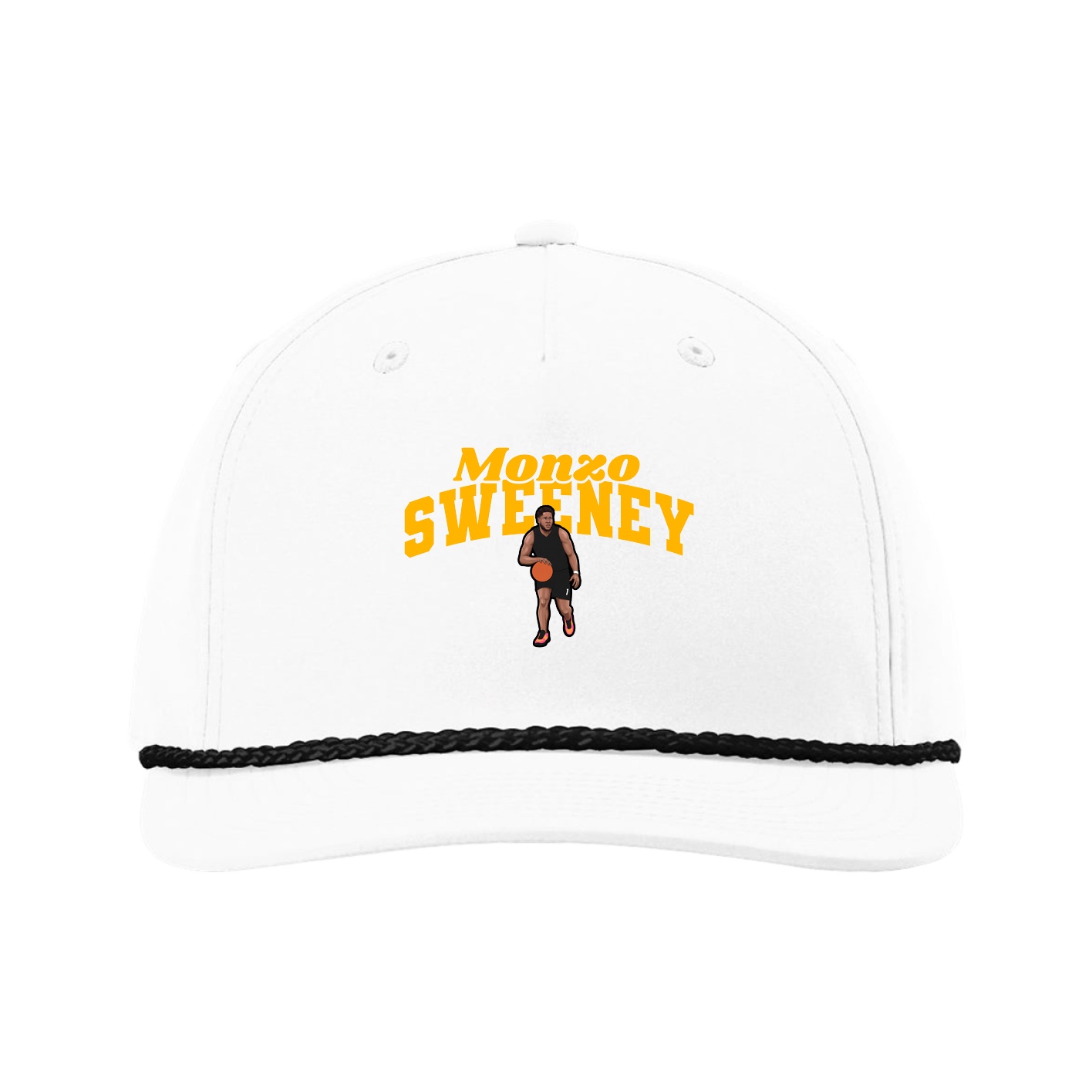 Five-Panel Classic Rope Cap — Signature Arch in White