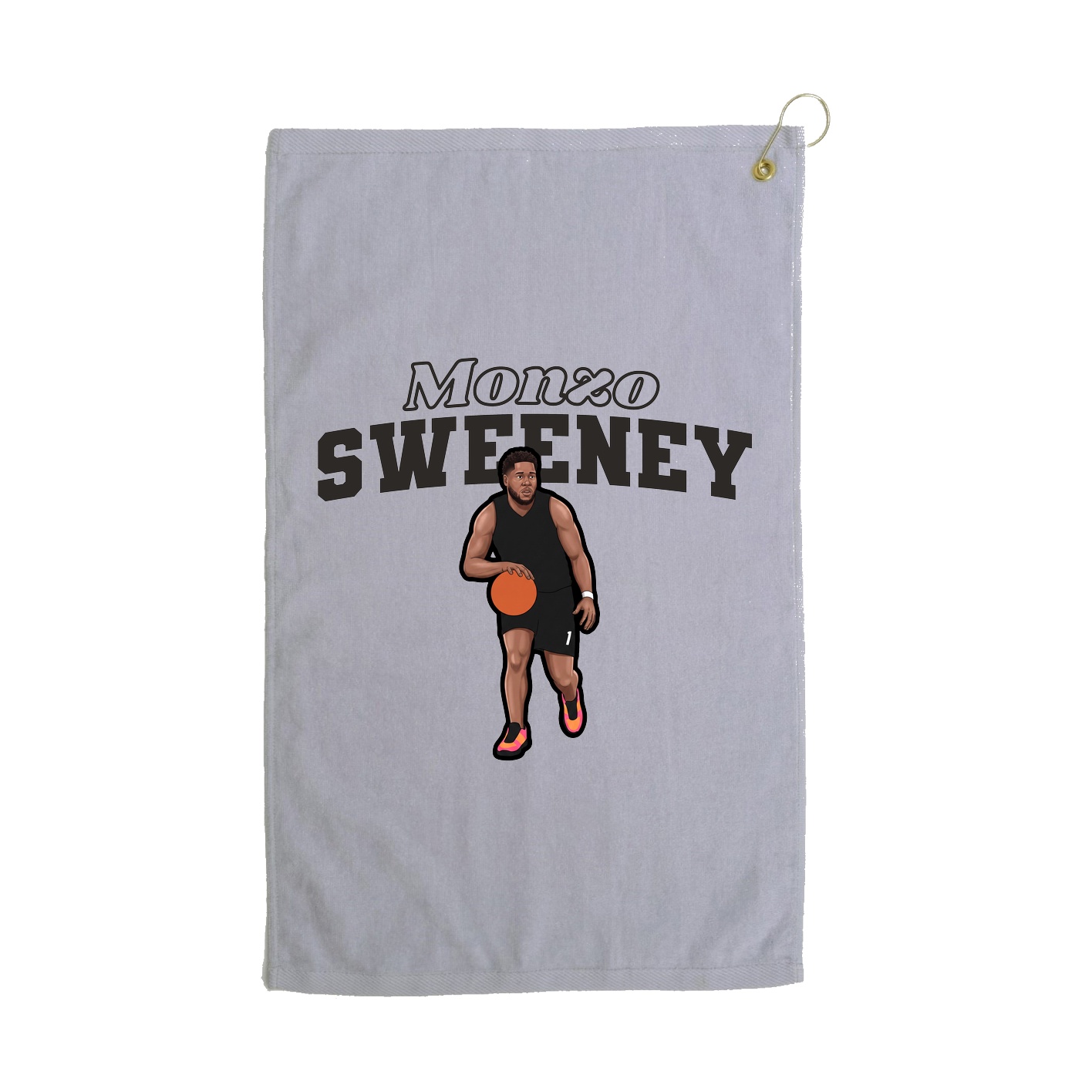 Golf Towel — Name Arch in Grey