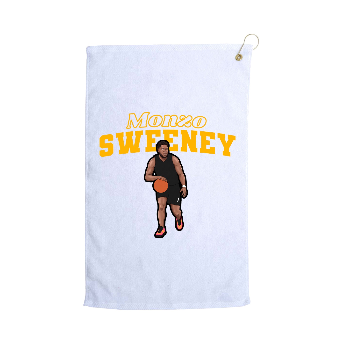 Golf Towel — Name Arch in White