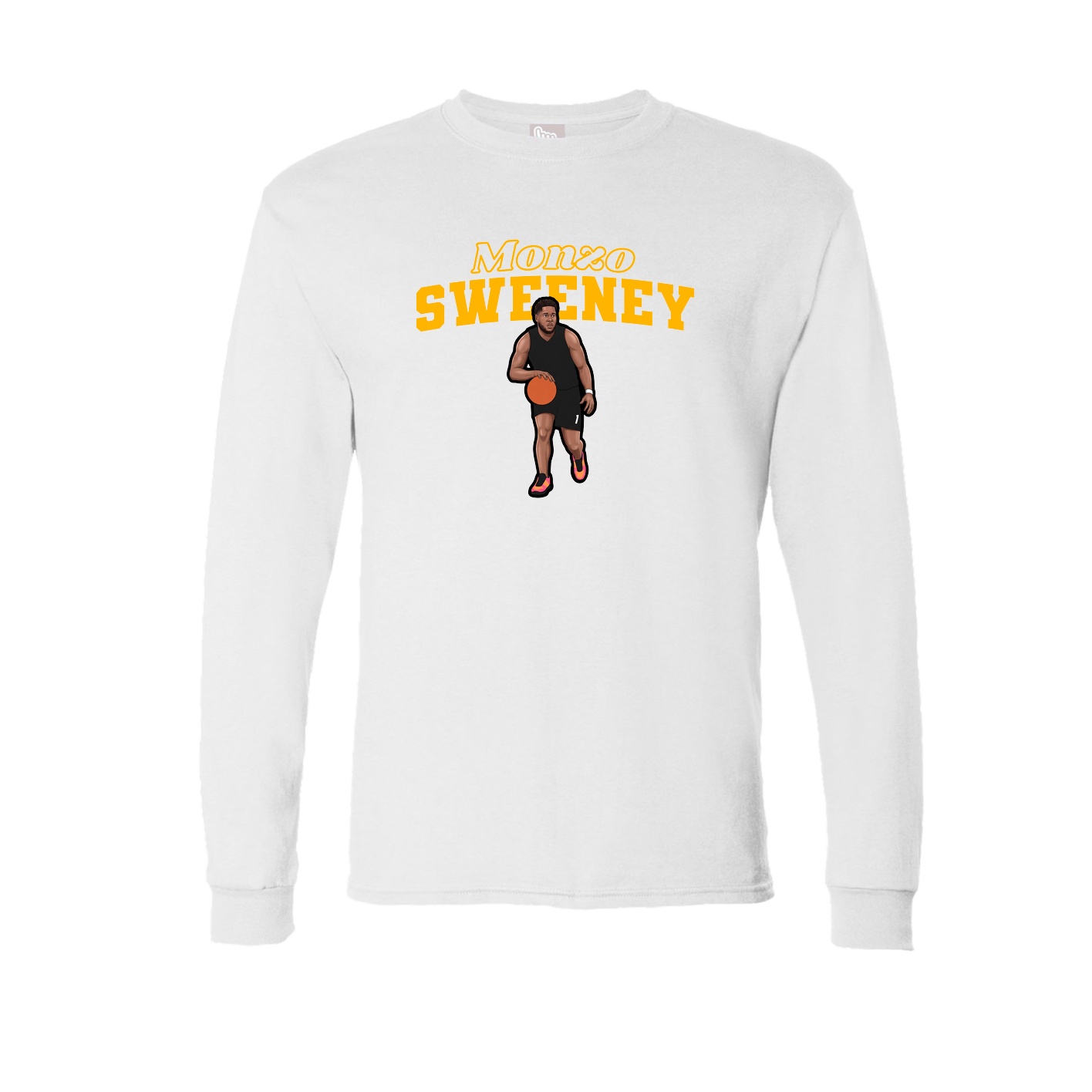 Long Sleeve Tee — Name Arch in White