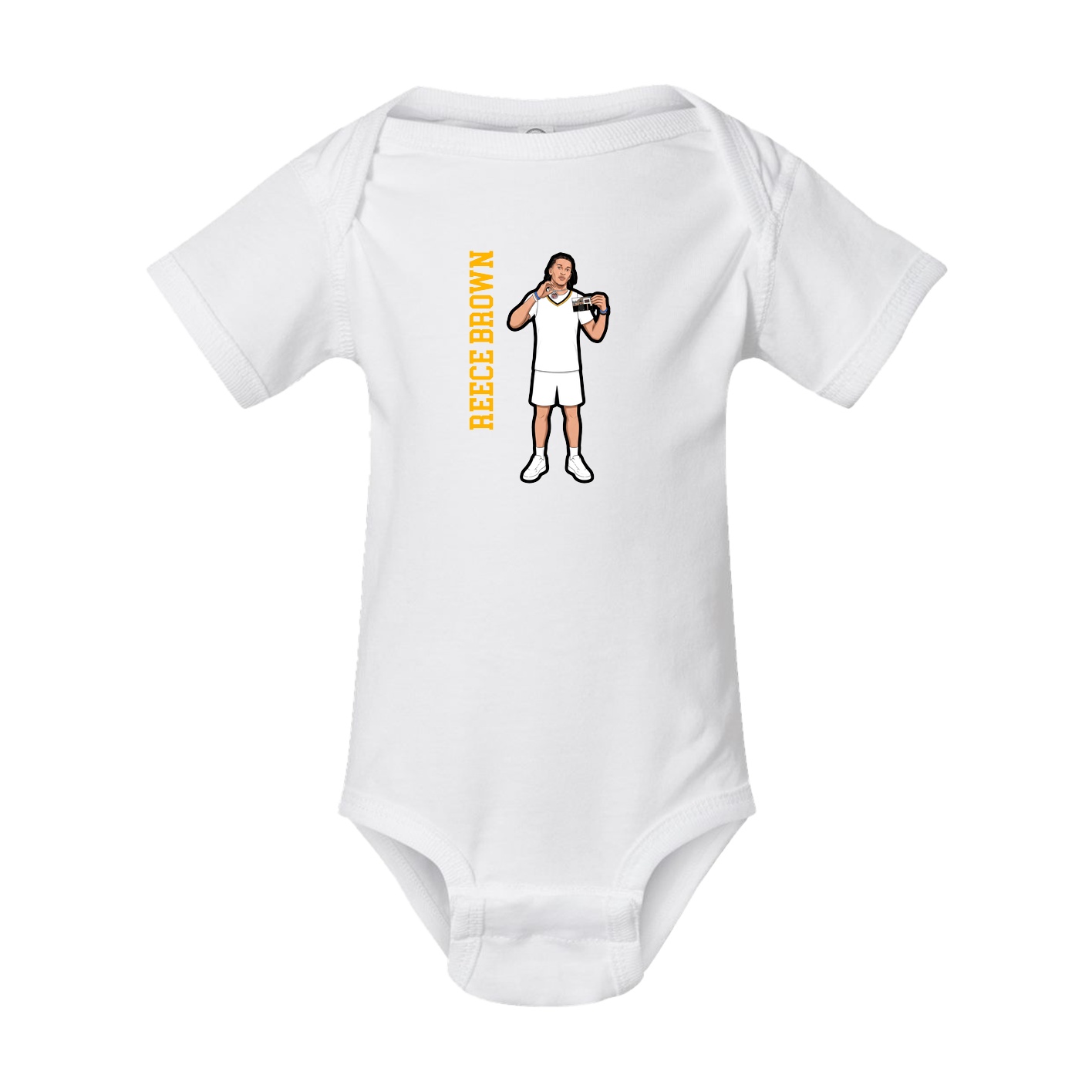 Baby Onesie — Name Vertical in White
