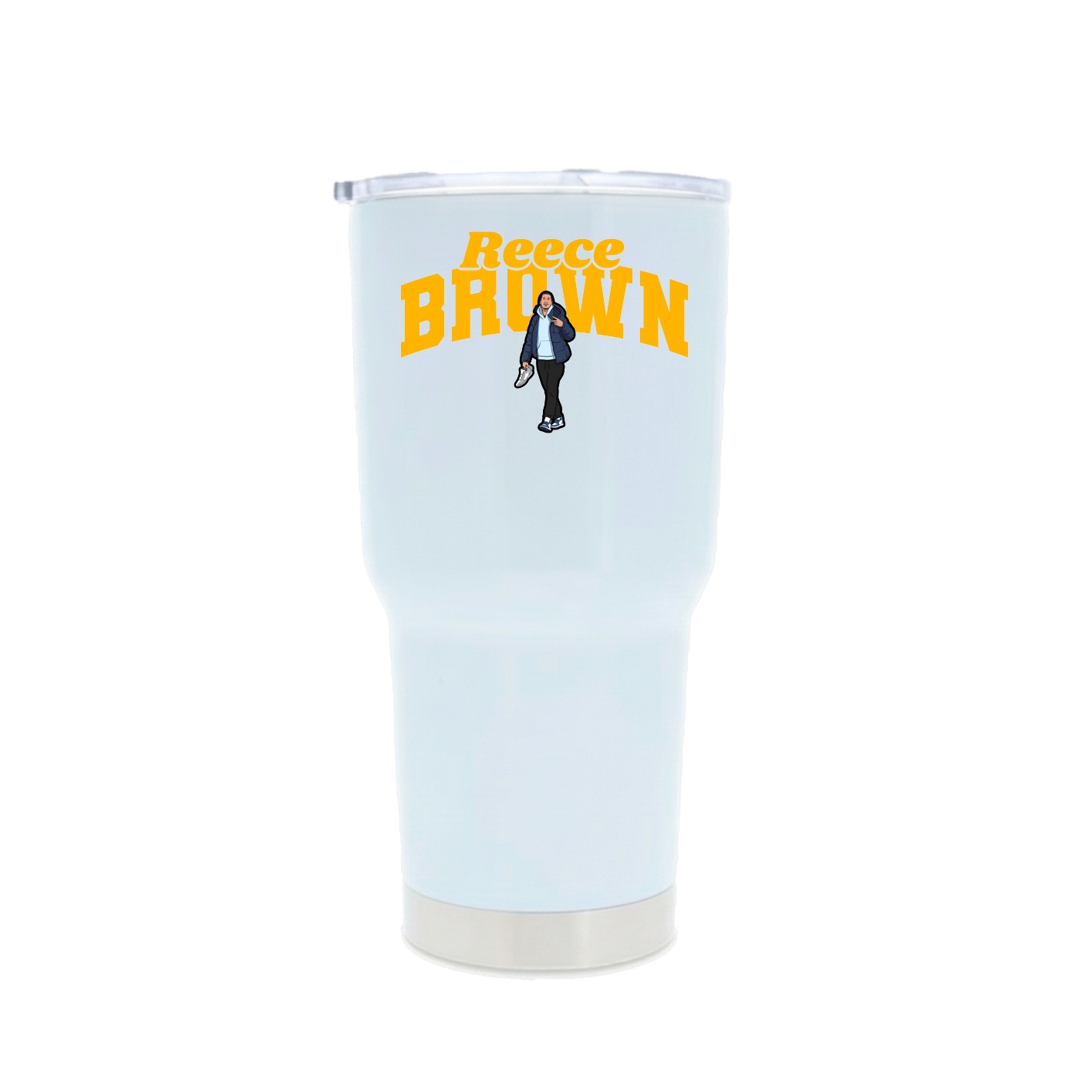 30oz Stainless Steel Tumbler — Signature Arch in White