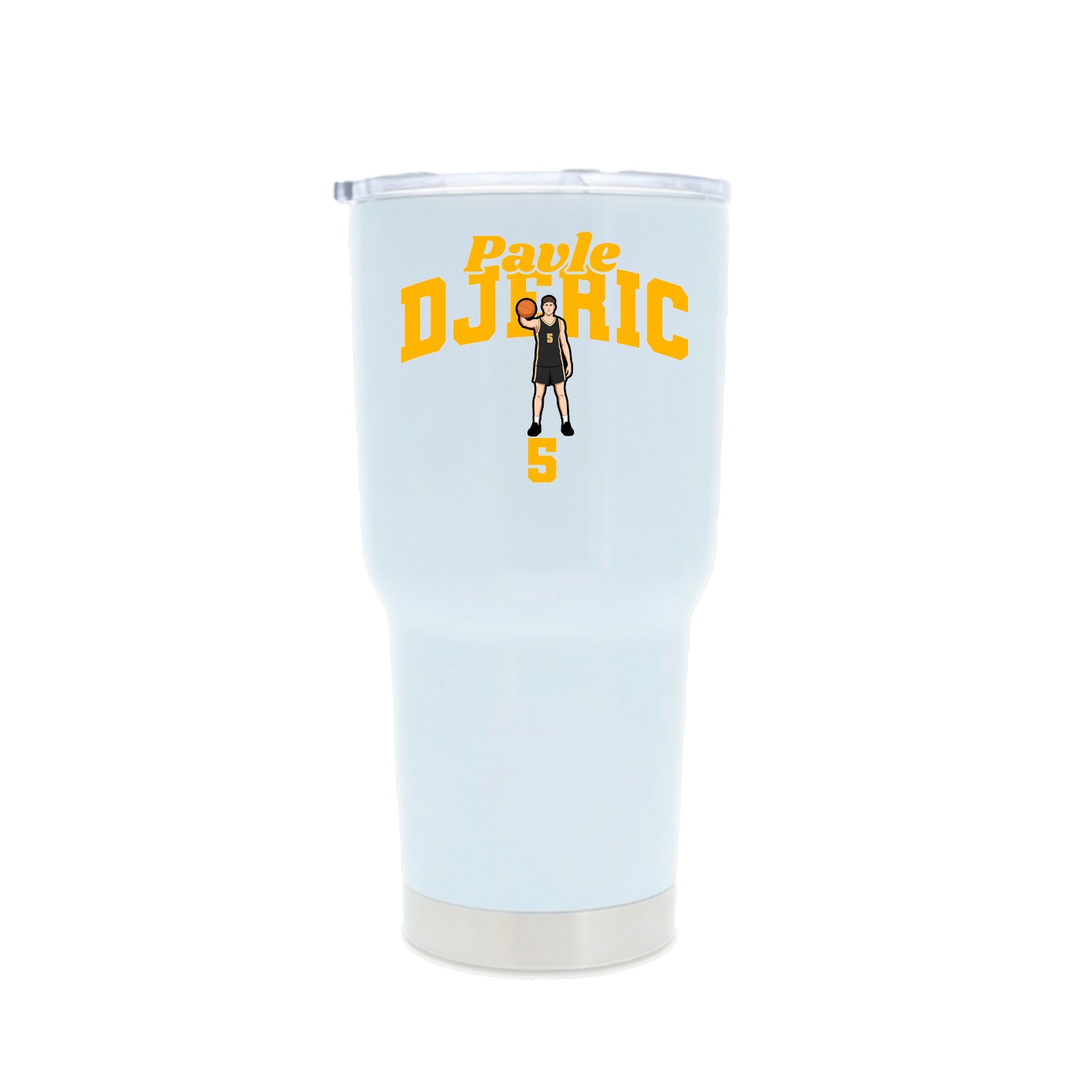 30oz Stainless Steel Tumbler — Signature Arch in White