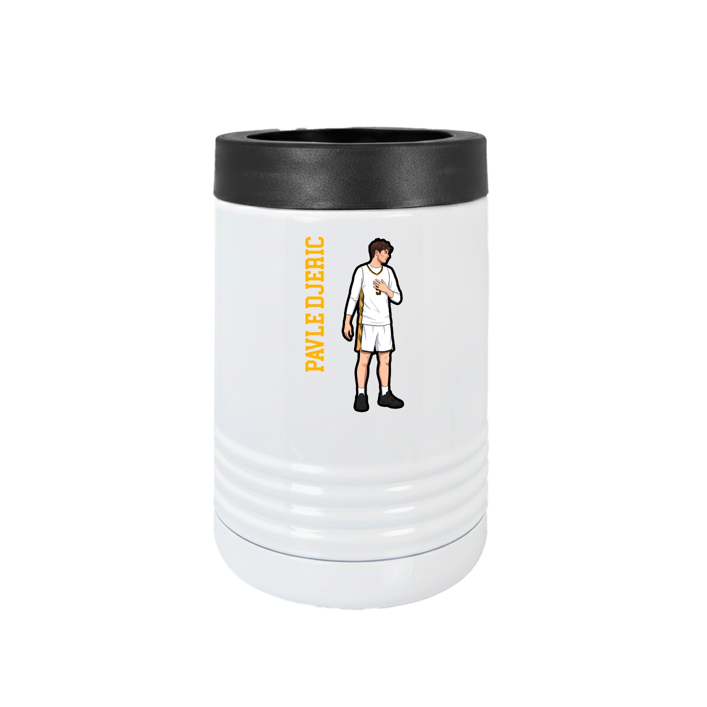 Beverage Holder — Name Vertical in White