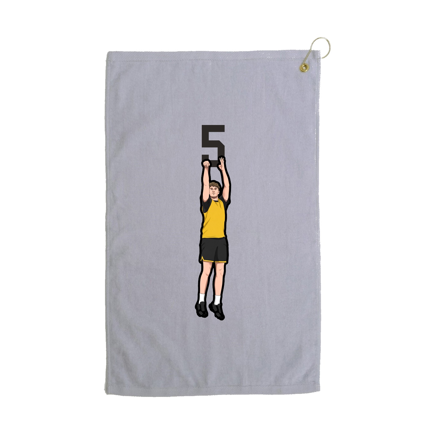 Golf Towel — Number Top in Grey