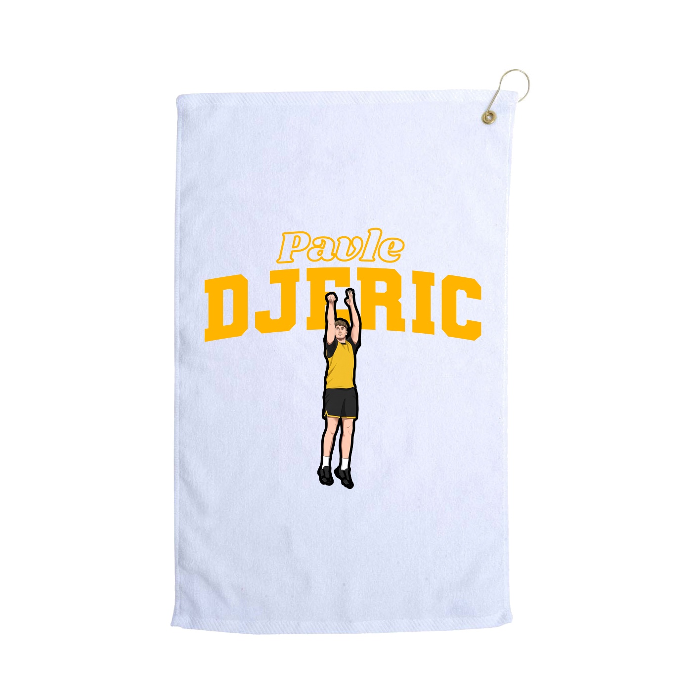 Golf Towel — Name Arch in White