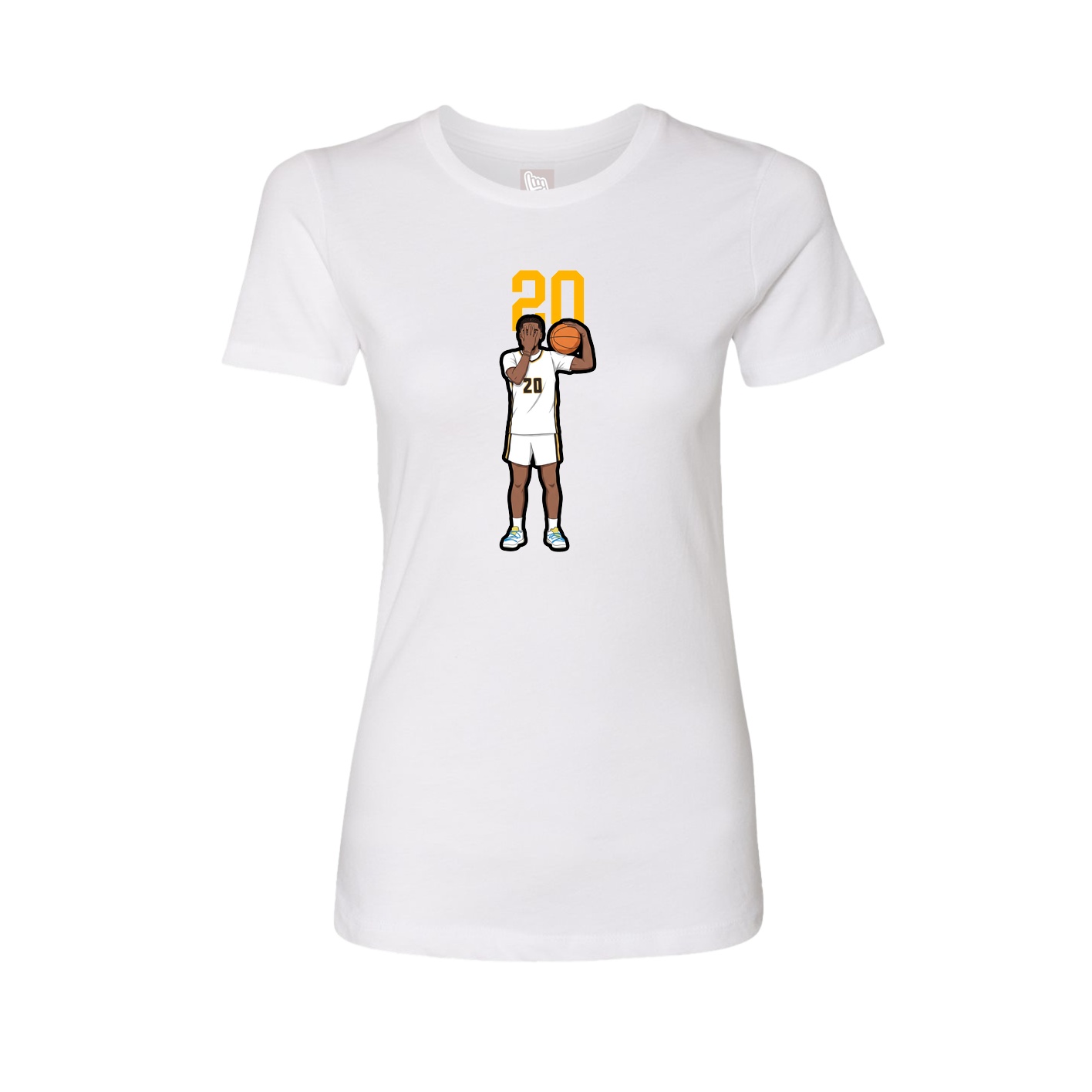 Fitted Women's Tee — Number Top in White