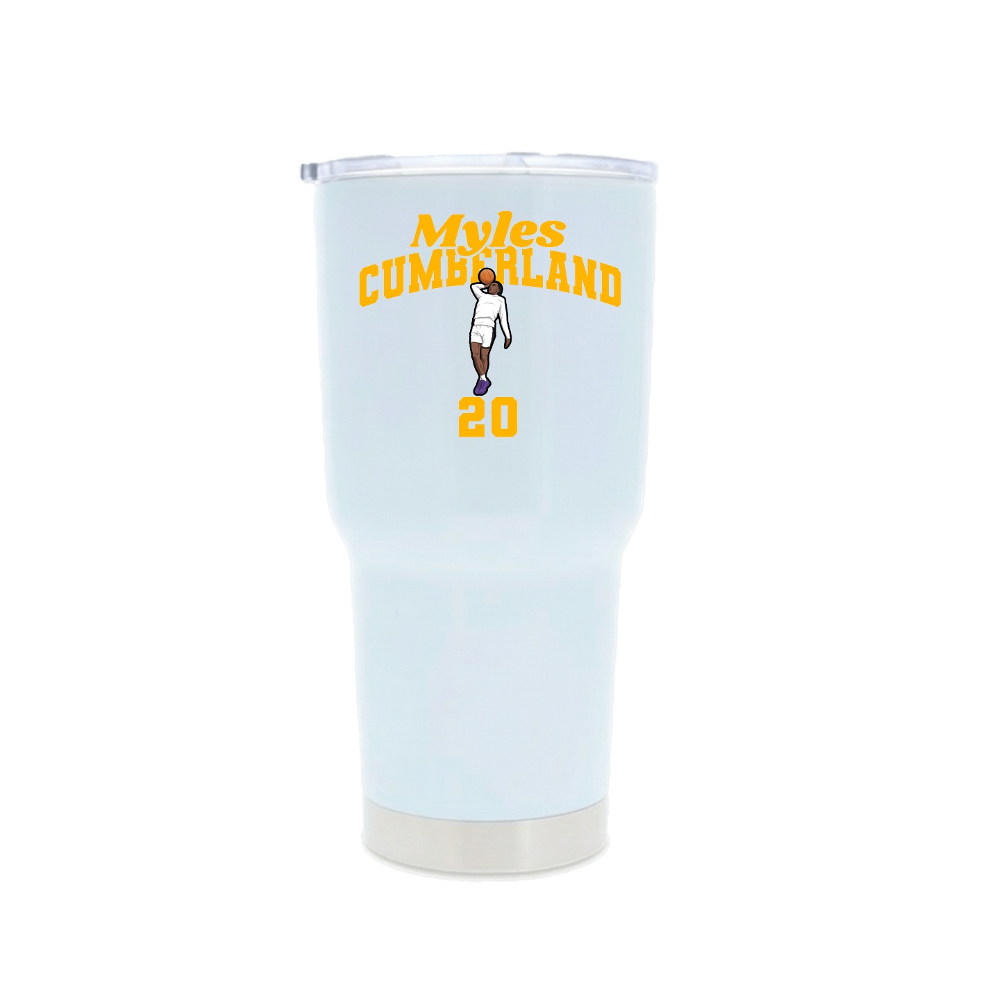 30oz Stainless Steel Tumbler — Signature Arch in White