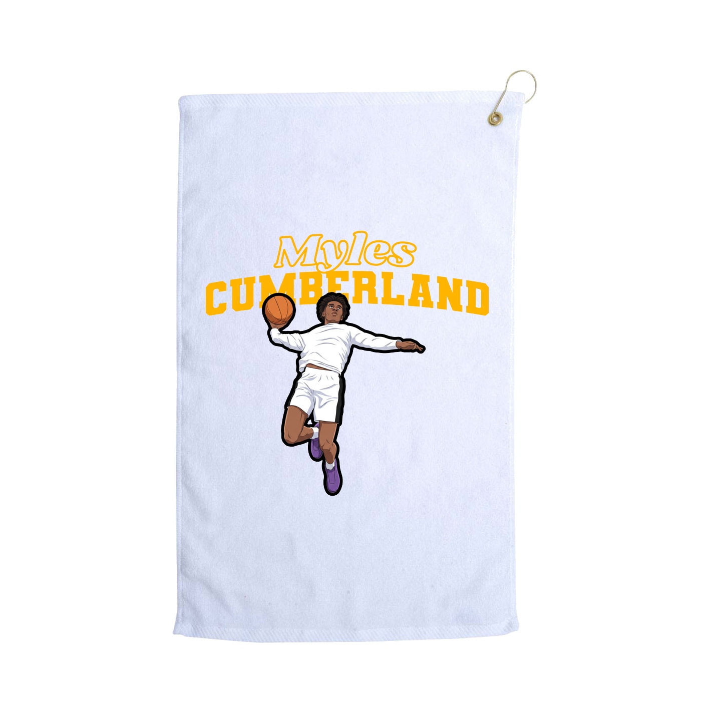 Golf Towel — Name Arch in White