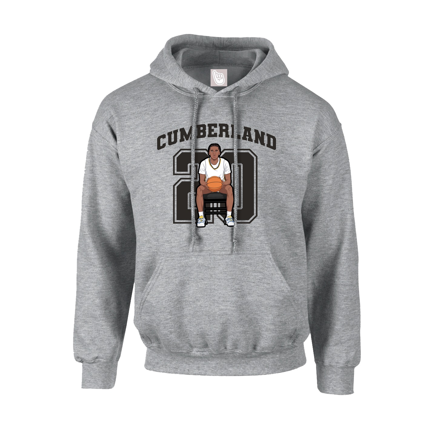 Youth Hoodie — Number in Grey