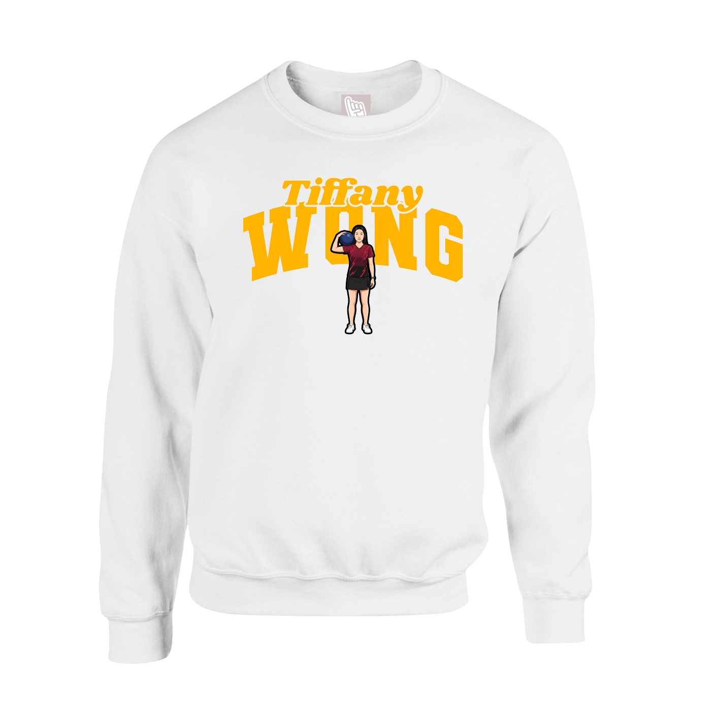 Fleece Crew — Signature Arch in White