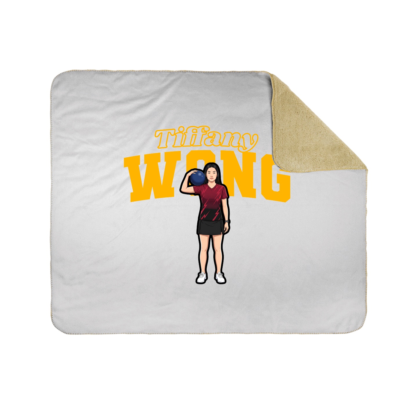 Throw Blanket — Name Arch in White