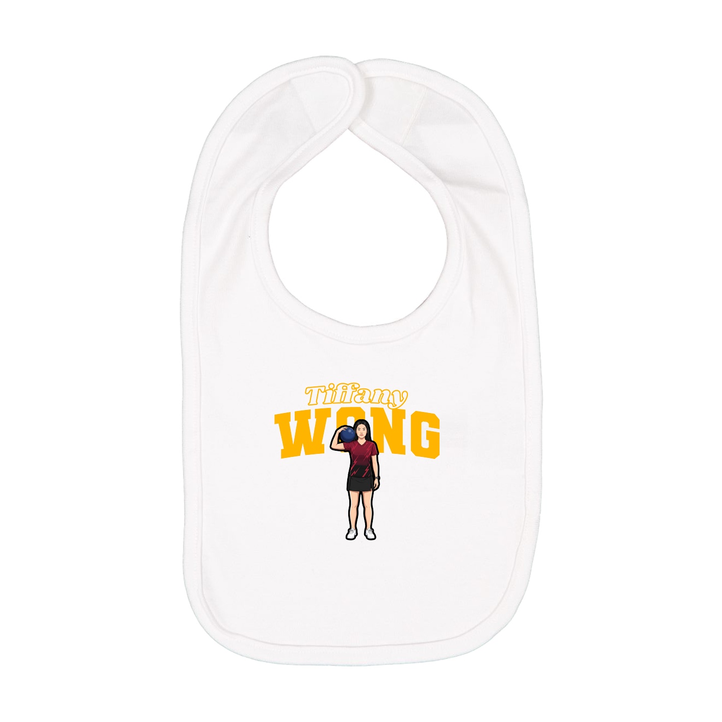 Infant Bib — Name Arch in White