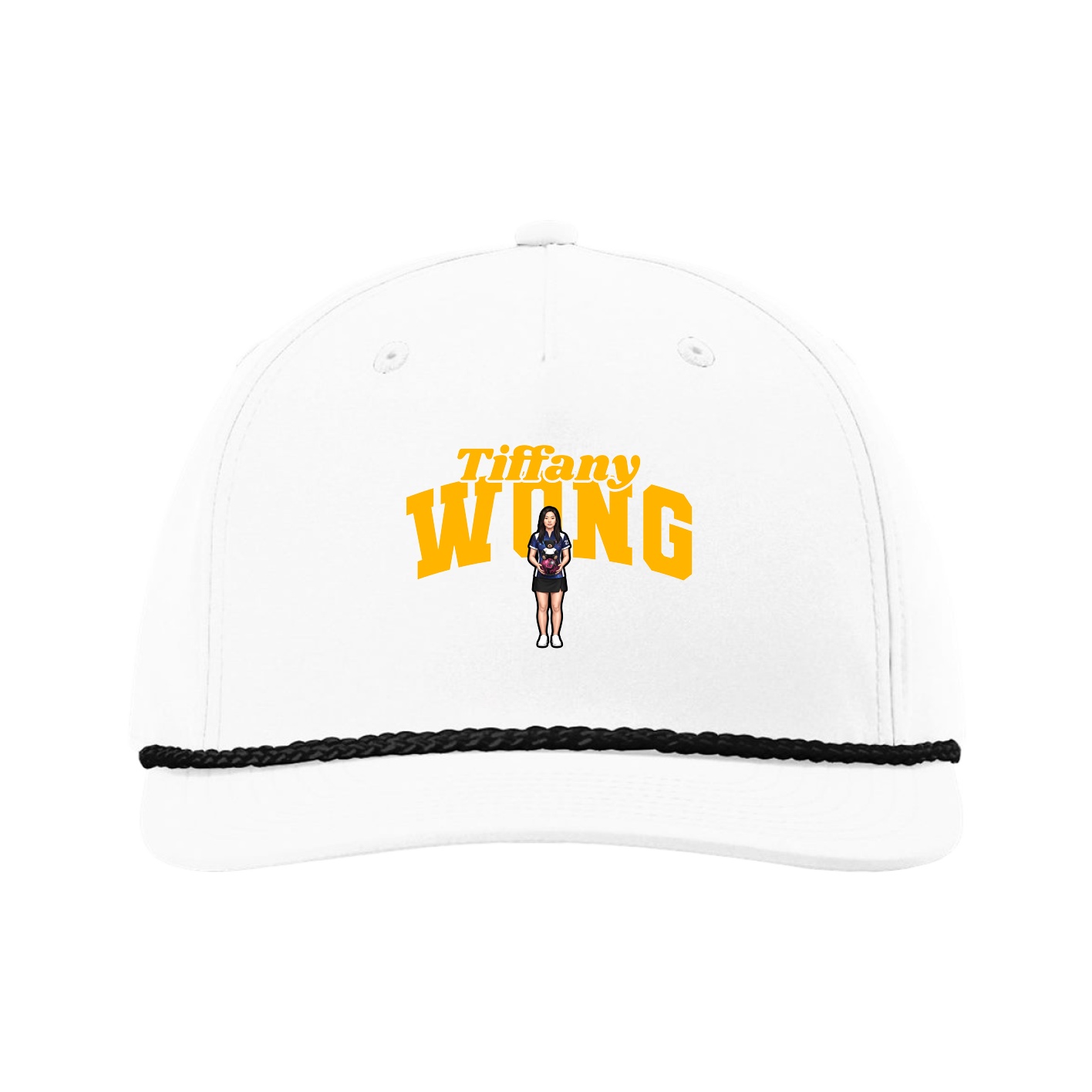 Five-Panel Classic Rope Cap — Signature Arch in White