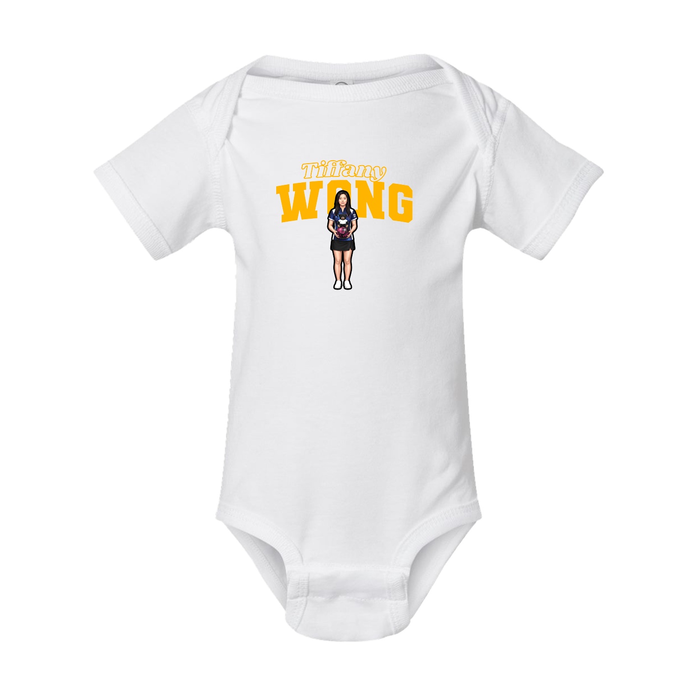 Baby Onesie — Name Arch in White