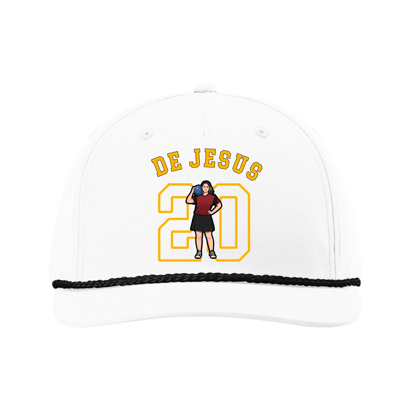 Five-Panel Classic Rope Cap — Shirsey Arch in White