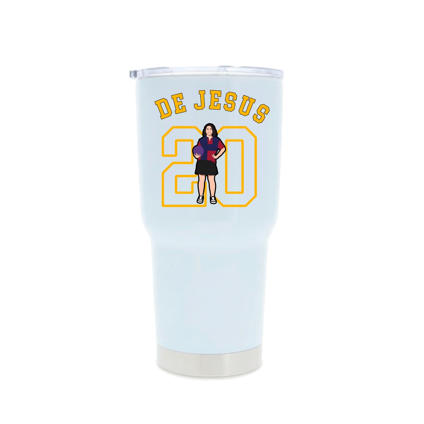 30oz Stainless Steel Tumbler — Shirsey Arch in White