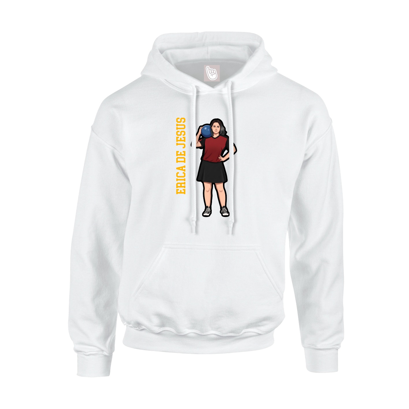 Youth Hoodie — Name Vertical in White