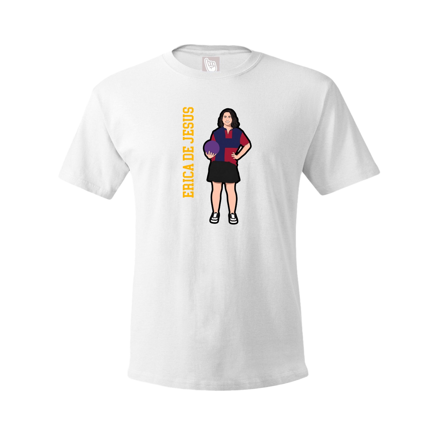 Tee — Name Vertical in White