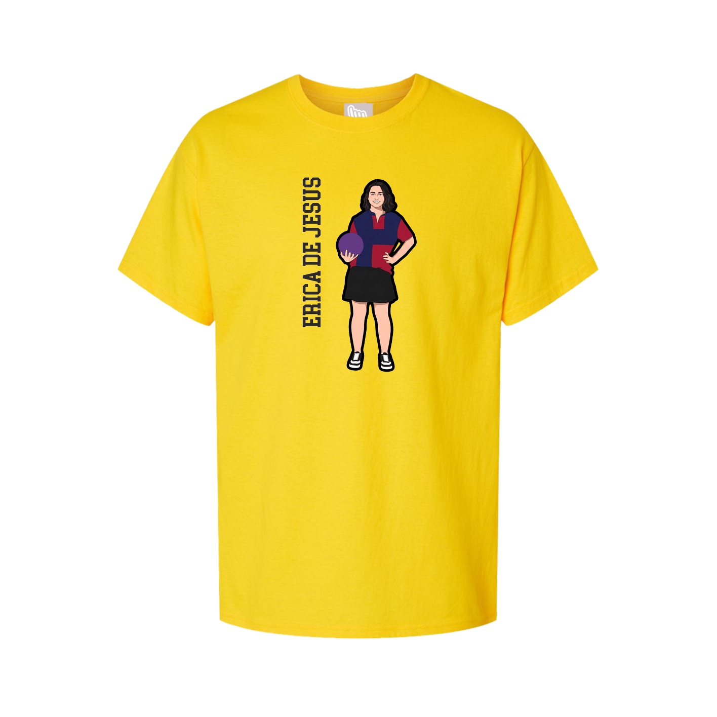 Youth Tee — Name Vertical in Gold