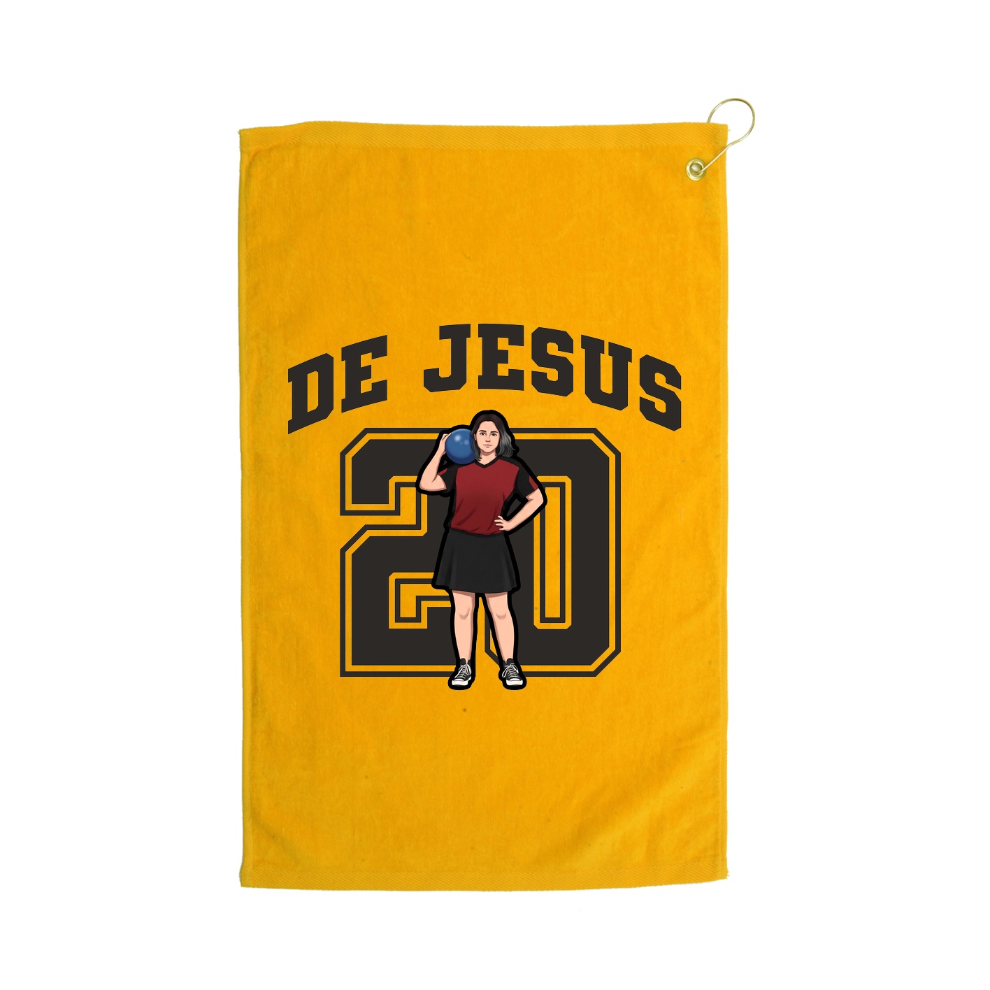 Golf Towel — Number in Gold