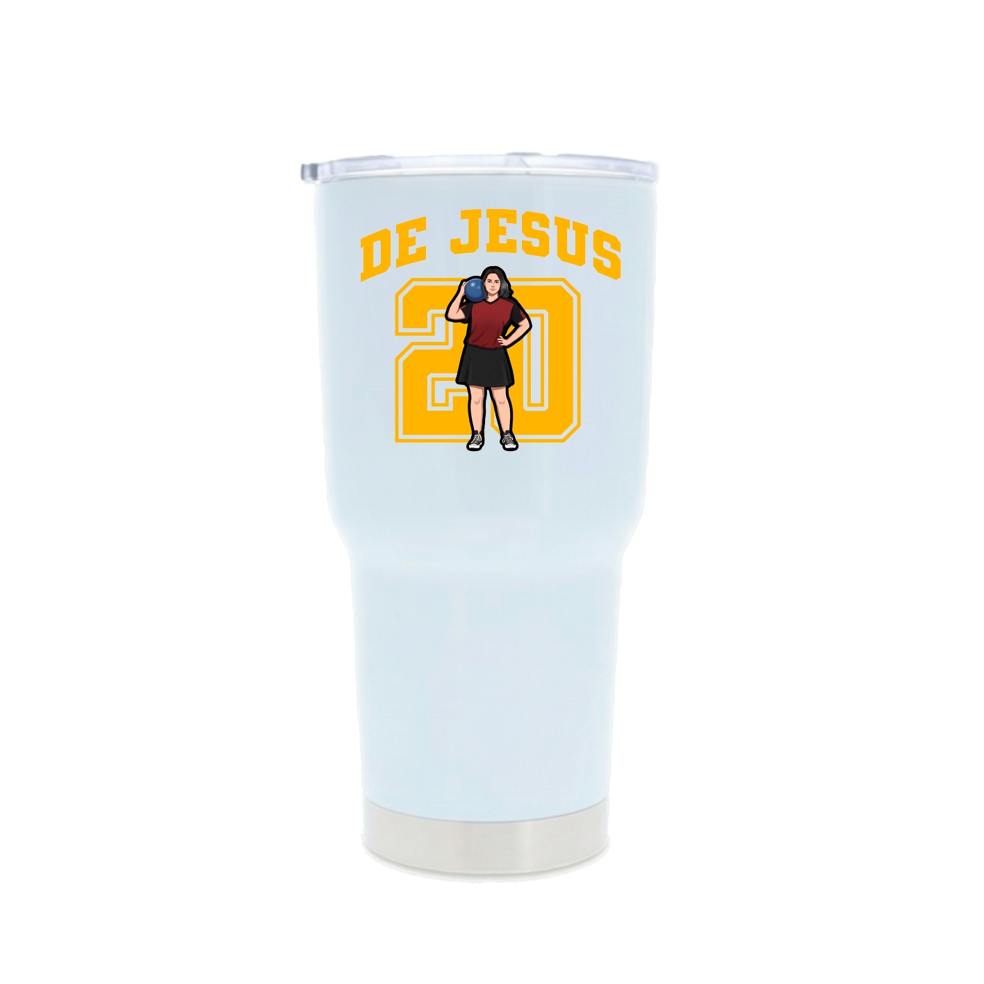30oz Stainless Steel Tumbler — Number in White