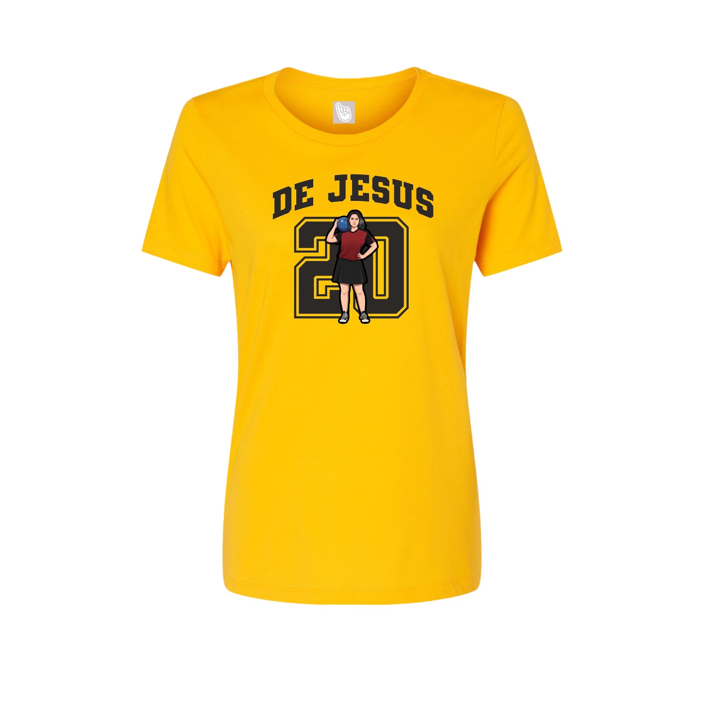 Fitted Women's Tee — Number in Gold