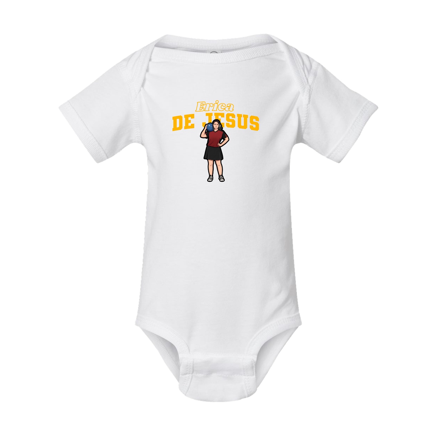 Baby Onesie — Name Arch in White