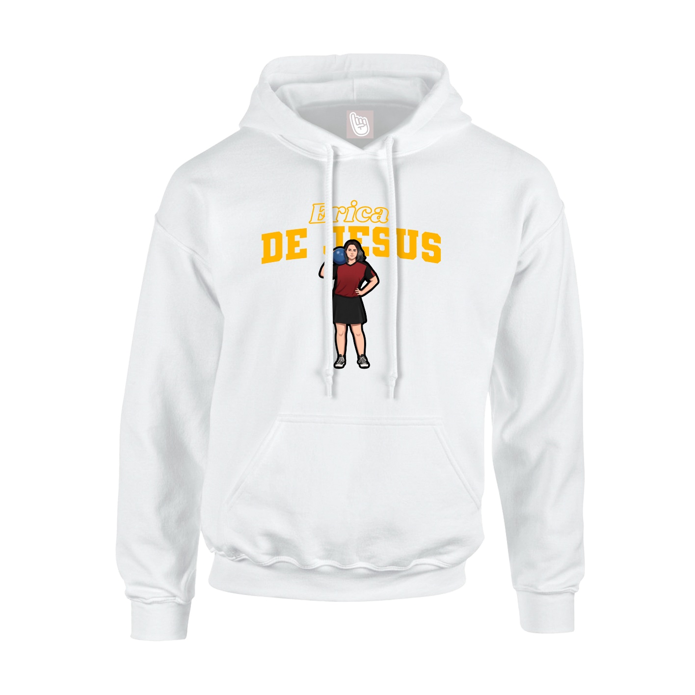 Hoodie — Name Arch in White